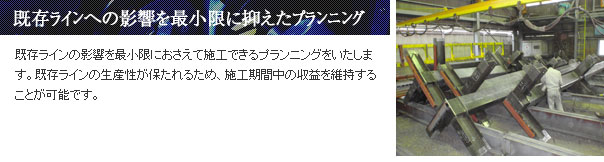 既存ラインへの影響を最小限に抑えたプランニング